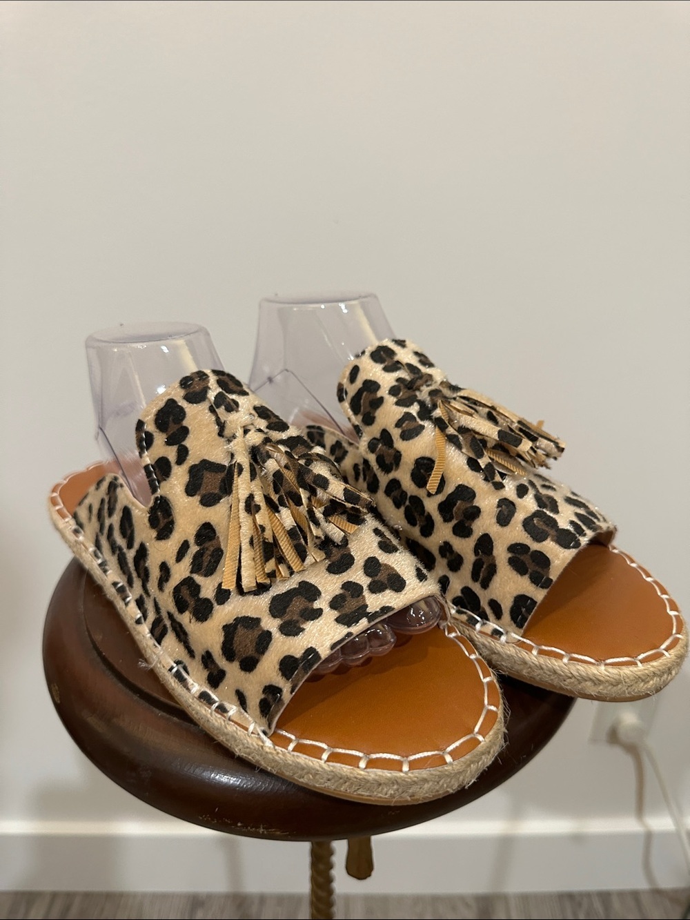 Leopard Print Tassel Slide Sandals - Women - Mules